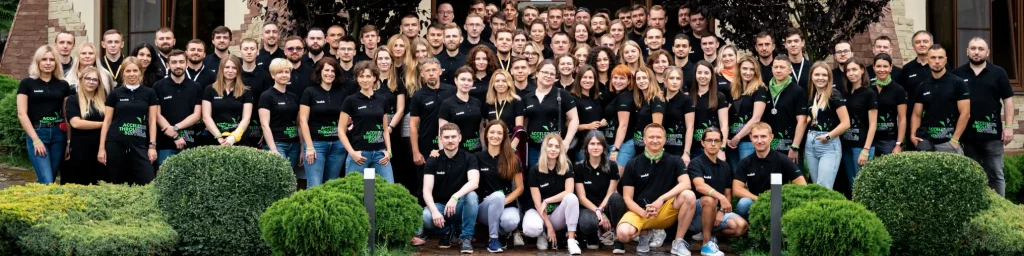Hymux staff at annual party